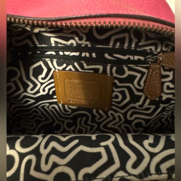 Bright pink coach featuring Keith Haring mini backpack - Picture 3 of 3